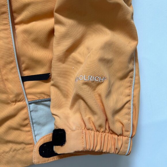 Vintage Woolrich Women size M Orange Yellow Fleece collar windbreaker Jacket - Picture 6 of 12
